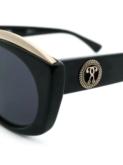 Shop Moschino Eyewear Oval Frame Sunglasses In Black