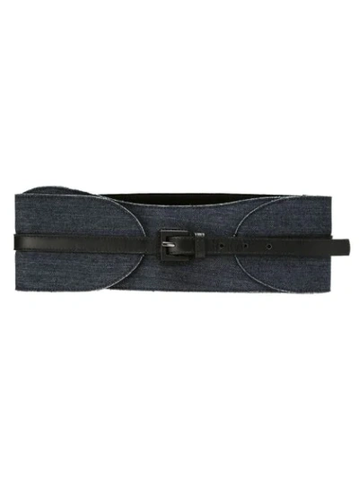 Shop Tufi Duek Buckle Denim Belt - Black
