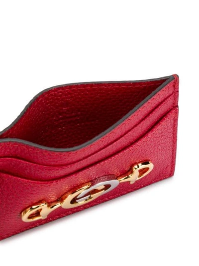 Shop Gucci Double G Horsebit Card Case In Red