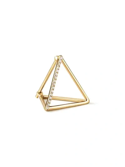 Shop Shihara Diamond Triangle Earring 15 (01) In Metallic