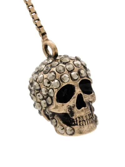 Shop Alexander Mcqueen Pave Skull Earrings - Gold