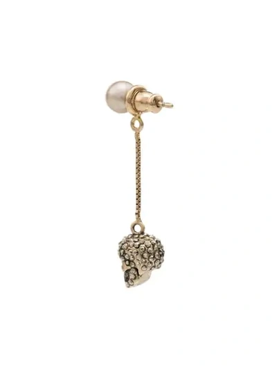 Shop Alexander Mcqueen Pave Skull Earrings - Gold