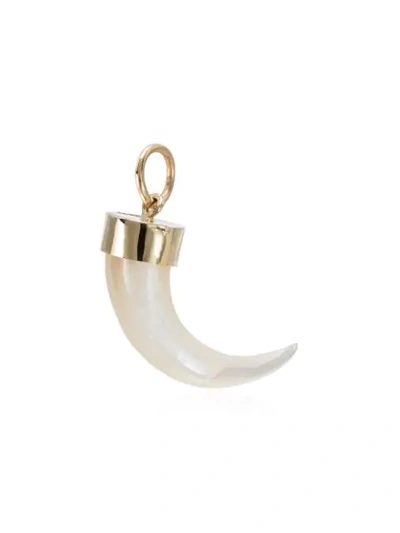 Shop Jacquie Aiche White Pearl Tusk Charm Hoop Earrings