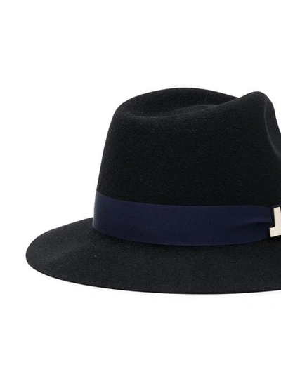 Shop Lanvin Ribbon Panama Hat In Black