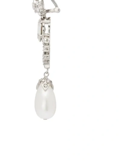 Shop Miu Miu Crystal Earrings In Silver