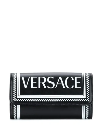 VERSACE 复古风LOGO钱包 - 黑色