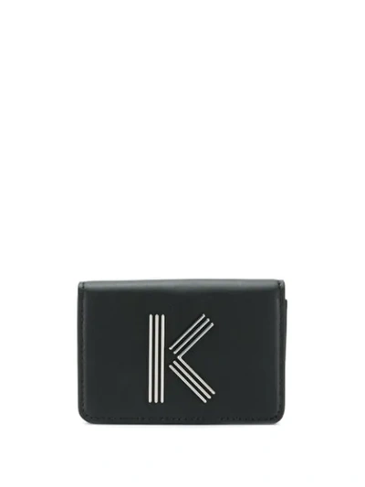 Shop Kenzo K-bag Leather Coin Purse In Black