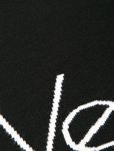 Shop Versace Logo Embroidered Scarf - Black