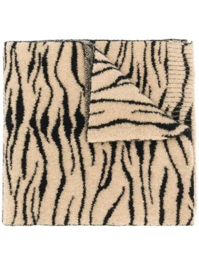 Shop Ssheena Zebra Print Scarf - Brown