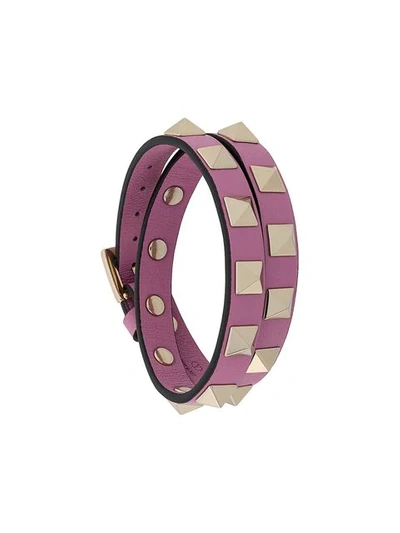 Shop Valentino Garavani Rockstud Wrap Bracelet In Pink
