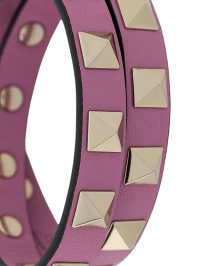 Shop Valentino Garavani Rockstud Wrap Bracelet In Pink