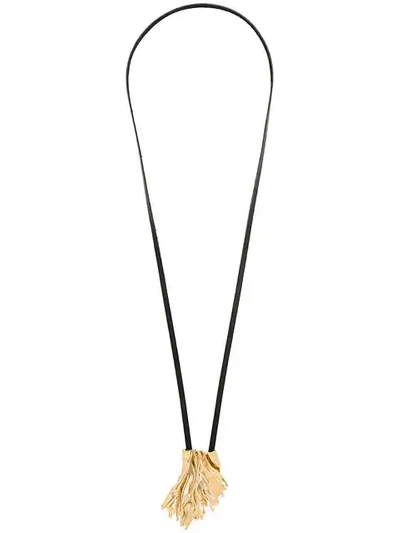 Shop Annelise Michelson Sea Leaf Pendant Necklace In Gold