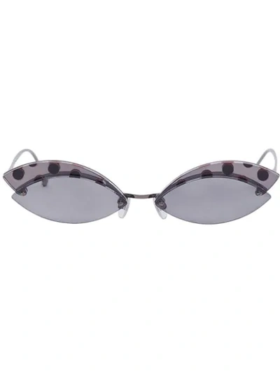 Shop Fendi Defender Cat Eye Sunglasses In Grey