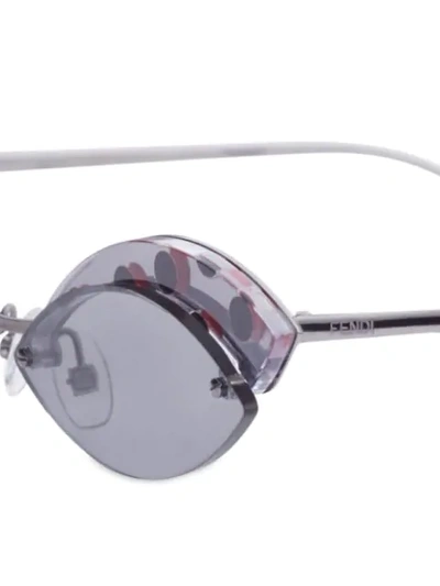 Shop Fendi Defender Cat Eye Sunglasses In Grey