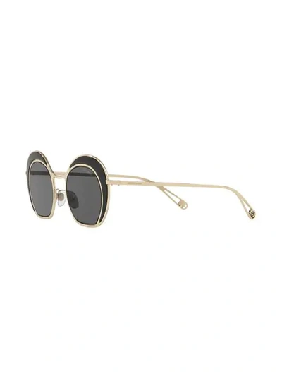 Shop Giorgio Armani Oversized Round Frame Sunglasses In Black