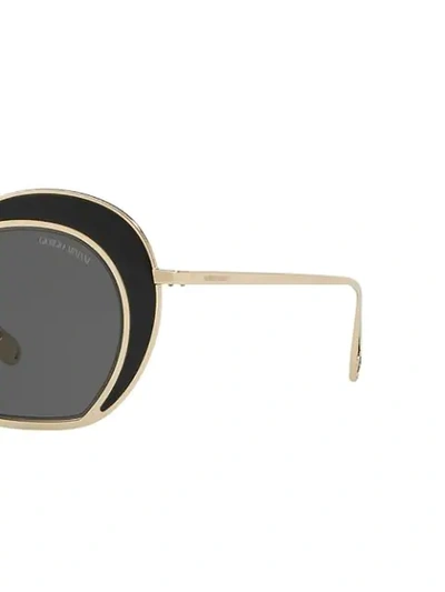 Shop Giorgio Armani Oversized Round Frame Sunglasses In Black