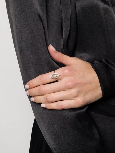 Shop V Jewellery Navette Ring In Silver