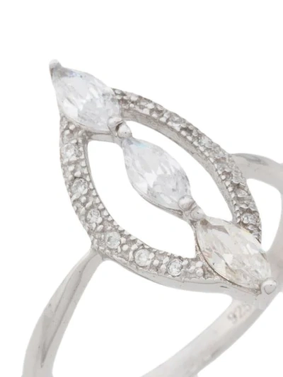 Shop V Jewellery Navette Ring In Silver