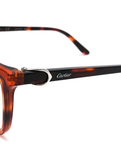 Shop Cartier C Décor Glasses In Brown