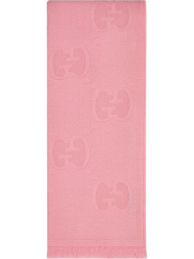 Shop Gucci Logo Scarf In Pink