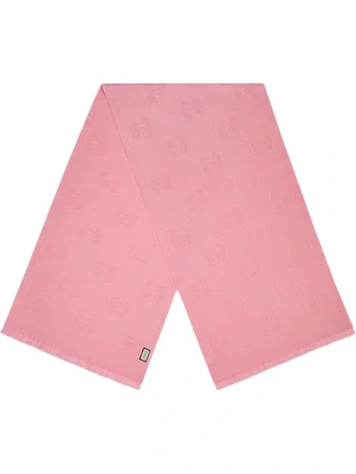 Shop Gucci Logo Scarf In Pink