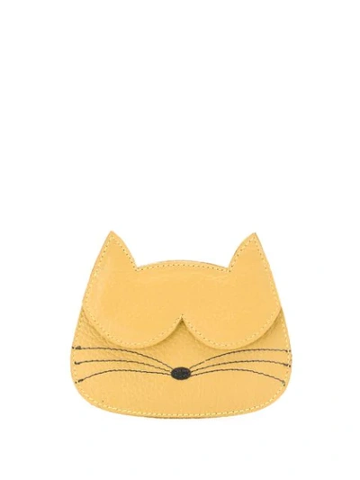 Shop Sarah Chofakian Cat Card In Yellow