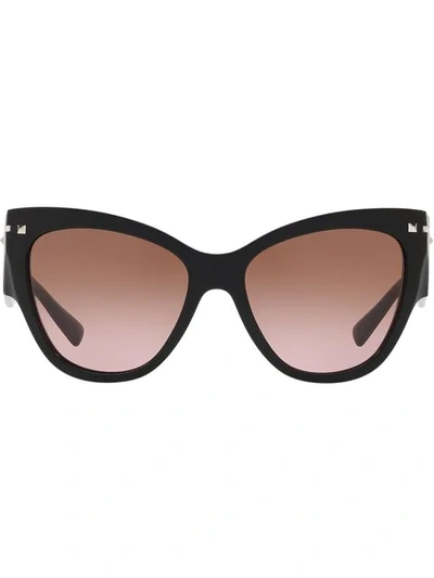 Shop Valentino Cat-eye Frame Sunglasses In Black