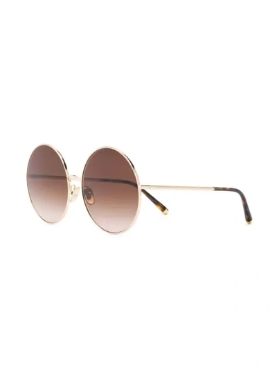 Shop Dolce & Gabbana Round Frame Sunglasses In Brown