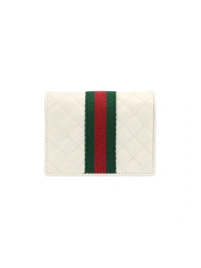 Shop Gucci Leather Card Case With Double G In 9179 White