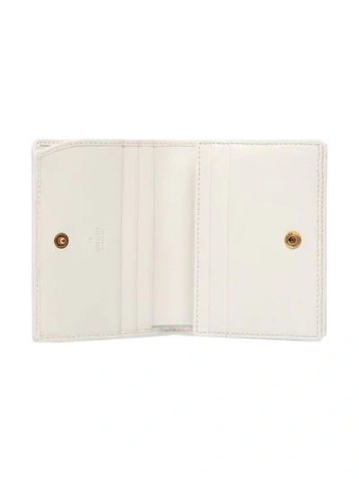 Shop Gucci Leather Card Case With Double G In 9179 White