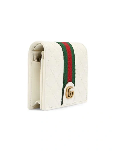 Shop Gucci Leather Card Case With Double G In 9179 White