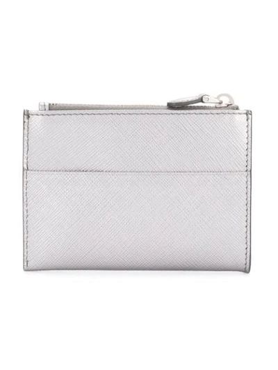 Shop Prada Zipped Wallet - Metallic