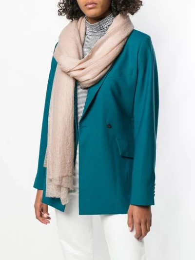 Shop Allude Frayed Scarf In Neutrals