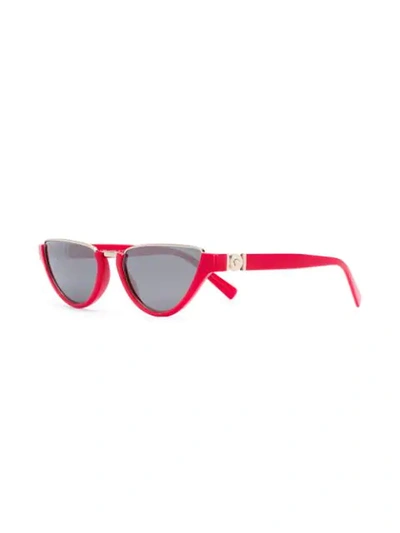 VERSACE EYEWEAR NARROW CAT EYE SUNGLASSES - 红色