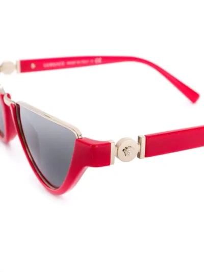 Shop Versace Narrow Cat Eye Sunglasses In 5309/6g