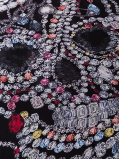 ALEXANDER MCQUEEN CRYSTAL SKULL PRINT SCARF - 黑色