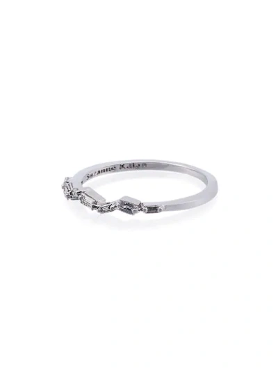 Shop Suzanne Kalan 18k White Gold And Diamond Baguette Thin Band