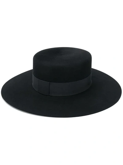 SAINT LAURENT ANDALUSIAN FELT HAT - 黑色