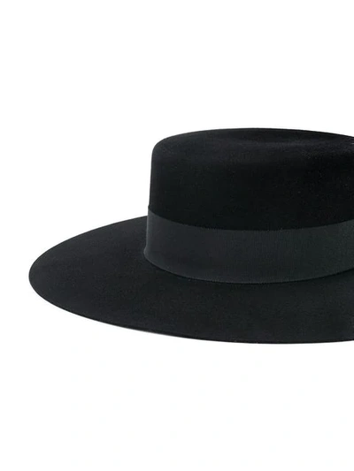 Shop Saint Laurent Andalusian Felt Hat In 1000 Black