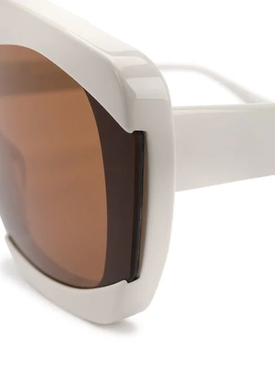 Shop Marni Eyewear Geometric Oversize-frame Sunglasses In White