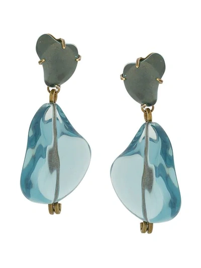 Shop Marni Drop Earrings In Blue
