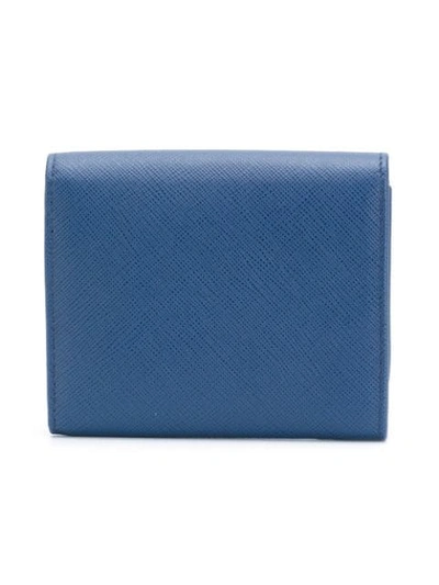 Shop Prada Logo Wallet - Blue