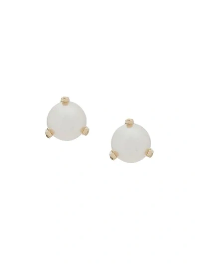 Shop Zoë Chicco 14kt Yellow Gold Pearl Studs