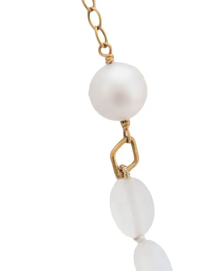 Shop Cathy Waterman 22kt Gold Rainbow Moonstone Pearl Necklace In Blue