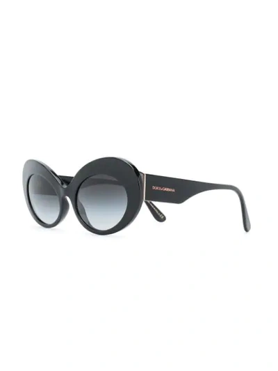Shop Dolce & Gabbana Oversized Cat-eye Sunglasses In Black