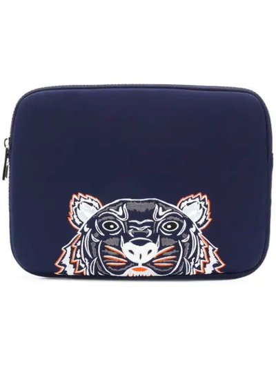 Shop Kenzo Tiger Laptop Case - Blue