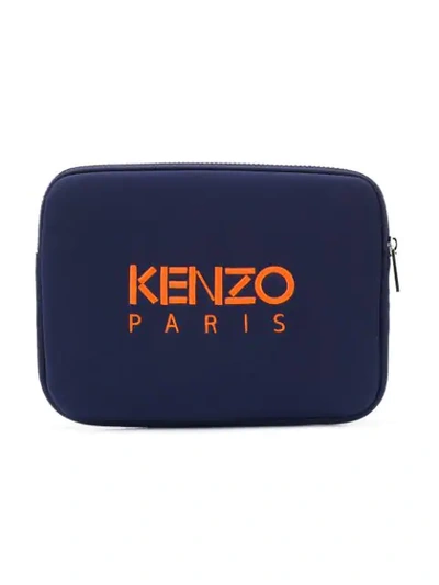 Shop Kenzo Tiger Laptop Case - Blue