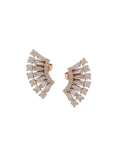 Shop Anita Ko 18kt Rose Gold Floating Ava Diamond Earrings