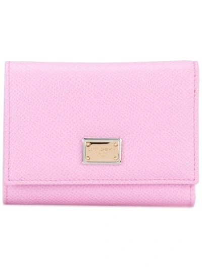 Shop Dolce & Gabbana Small Dauphine Leather Wallet - Pink