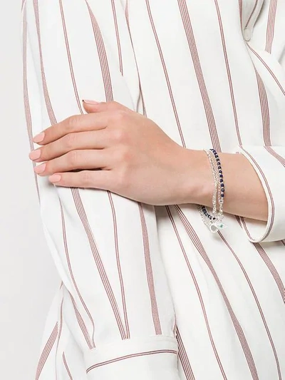 Shop Astley Clarke Lapis Evil Eye Bracelet Stack In Silver